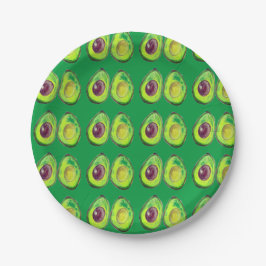 Plato De Papel Comida vegana verde aguacate Foodie vegetariano