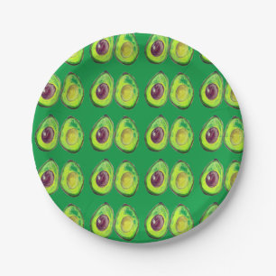 Plato De Papel Comida vegana verde aguacate Foodie vegetariano