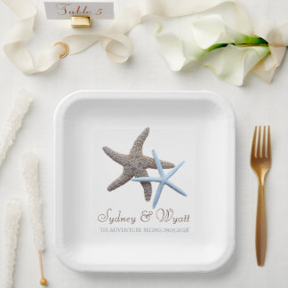 Plato De Papel Comienza la aventura Personalizado de la Pareja St