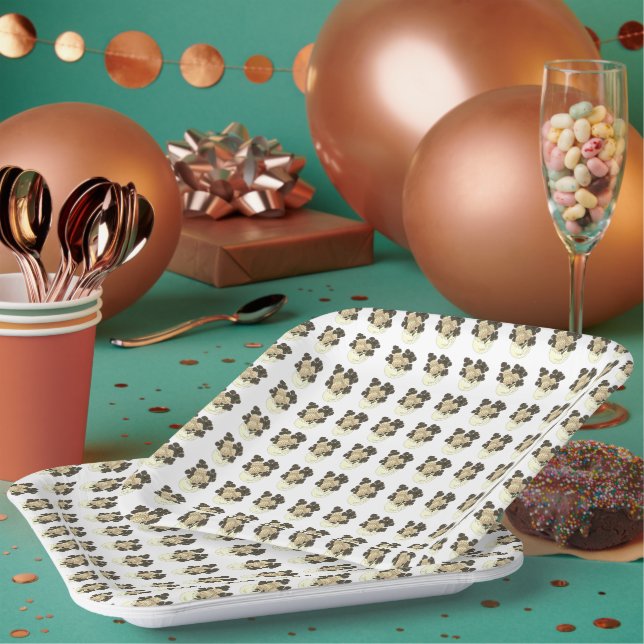 Plato De Papel Comienzos florecientes - Crecimiento floral desde  (Multi)