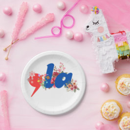 Plato De Papel Comma la Flowers