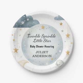 Plato De Papel Como Purpurina Twinkle Twinkle Little Star Baby Sh
