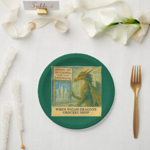 Plato De Papel Compras divertidas de comestibles veganos del drag