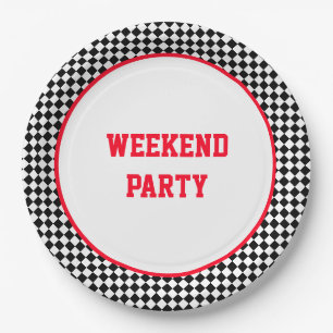 Plato De Papel Comprobación de blanco y negro con temas de Carrer