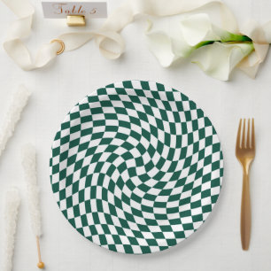 Plato De Papel Comprobación de colección de Bodas verdes de esmer