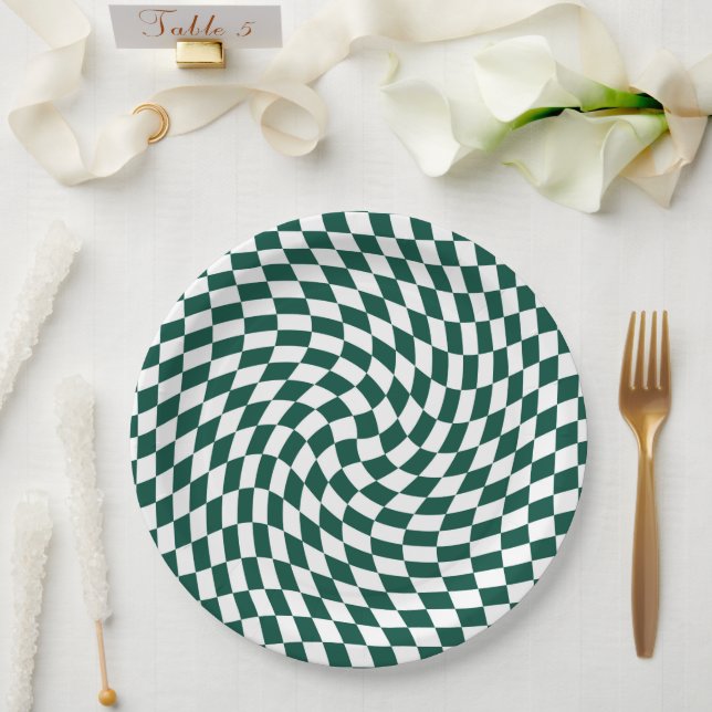 Plato De Papel Comprobación de colección de Bodas verdes de esmer (Boda)
