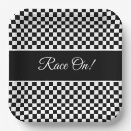 Plato De Papel Comprobación en blanco y negro