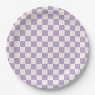 Plato De Papel Comprobación púrpura, Patrón de tablero de cheques