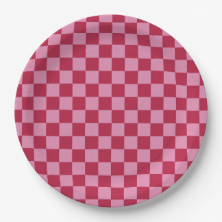 Plato De Papel Comprobar el patrón de magenta y rosado