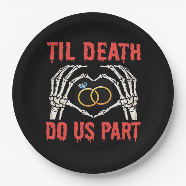 Plato De Papel Compromiso De Halloween Hasta La Muerte (Anverso)