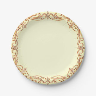 Plato de papel con borde elegante