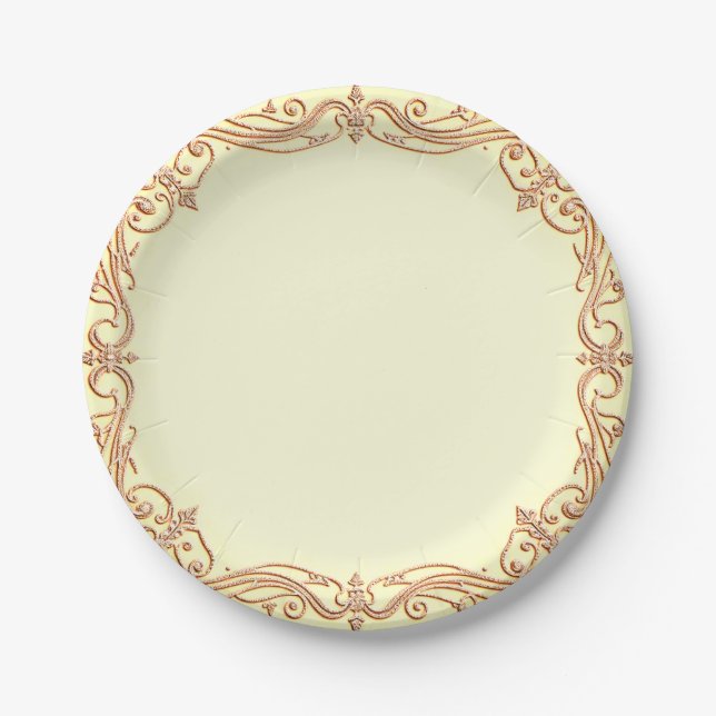 Plato de papel con borde elegante (Anverso)