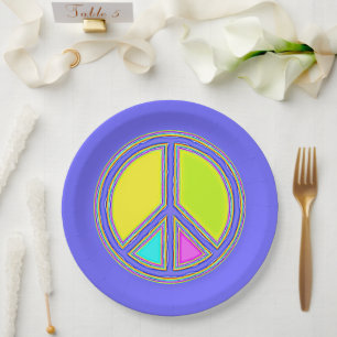 Plato De Papel Con colores rellenados Firma PEACE 1
