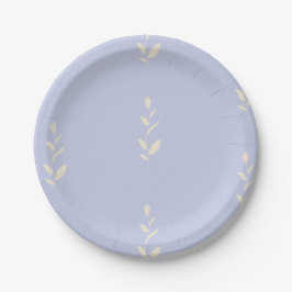 Plato de papel con diseño floral, color lavanda.