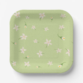 Plato de papel con estampado de flor de limón