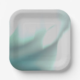 Plato de papel con estampado verde suave