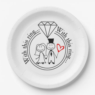 Plato De Papel Con Este Boda De Pareja Casual Stick