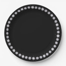 Plato de Papel con Marco Redondo de Diamante