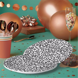 Plato de papel con patrón de arte "Classic Party-T