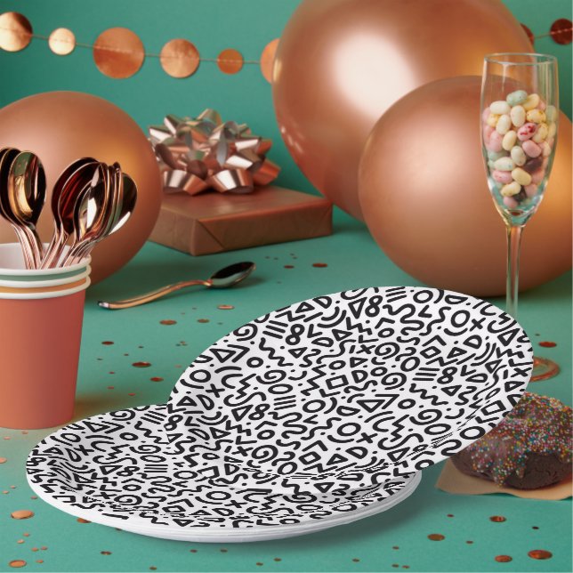 Plato de papel con patrón de arte "Classic Party-T (Multi)