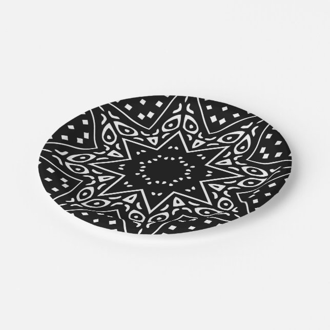 Plato de papel con patrón moderno de Mudcloth (Angular)