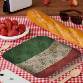 Plato de papel con tema italiano