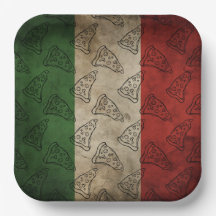 Plato de papel con tema italiano