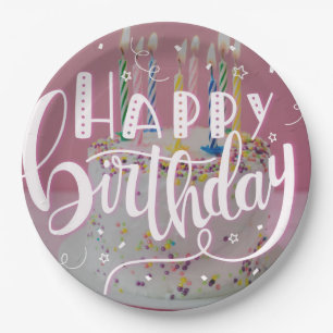 Plato De Papel Concepto de cumpleaños feliz