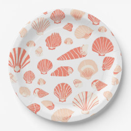 Plato De Papel Conchas marinas | Playa del océano linda