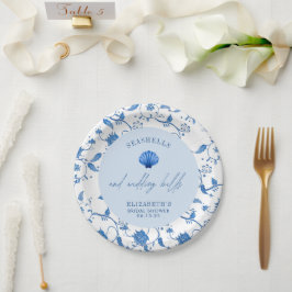 Plato De Papel Conchas marinas y campanas de boda DUCHA DE NOIA C