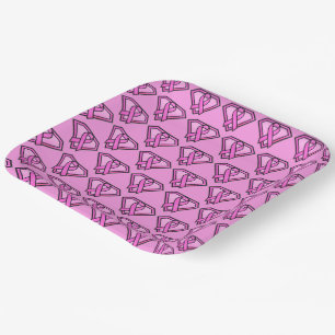 Plato De Papel Conciencia sobre el cáncer de mama Diamante Logo S