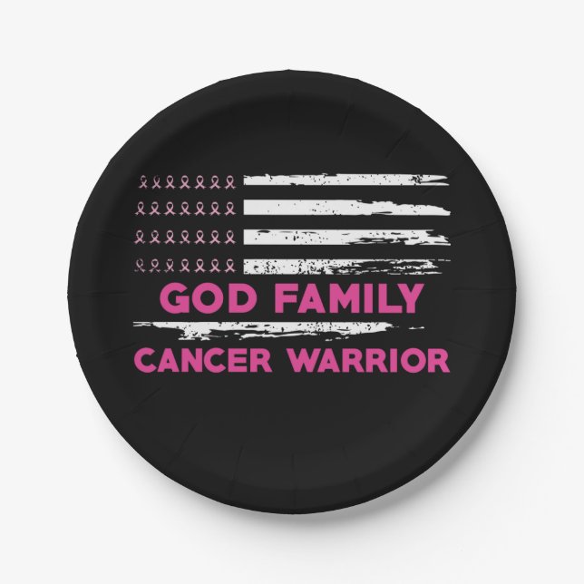 Plato De Papel conciencia sobre el cáncer de mama en familias de  (Anverso)