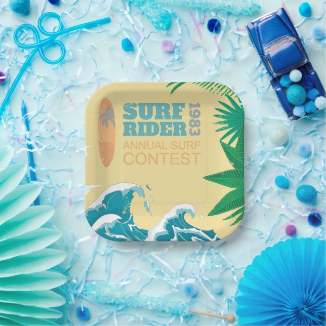 Plato De Papel Concurso de Surf Surf |1983 (Fiesta)