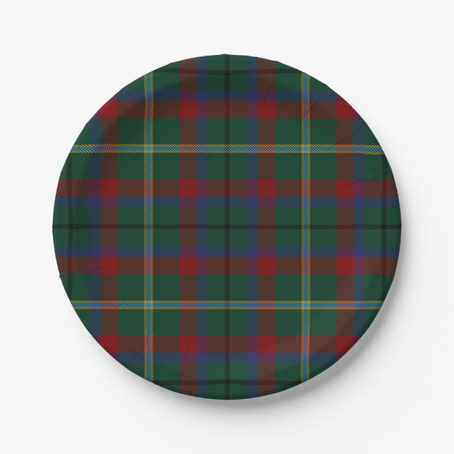 Plato De Papel Condado de Mayo Irish Tartan (Anverso)