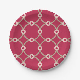 Plato De Papel Conectividad nuclear - magenta - patrón sin fisura