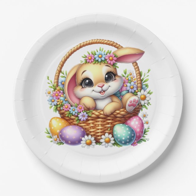 Plato De Papel Conejito de Pascua  (Anverso)