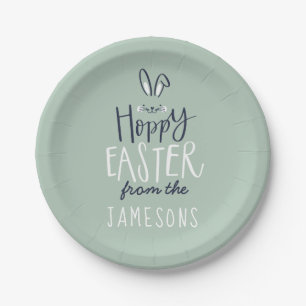 PLATO DE PAPEL CONEJITO DE PASCUA DE LÚPULO