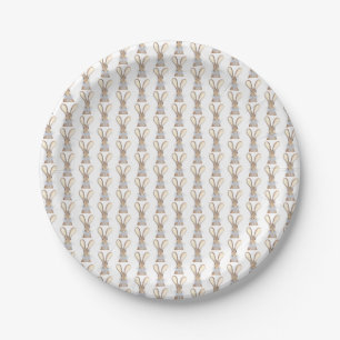 Plato De Papel Conejo Baby Shower Boy Bebe Azul Preppy