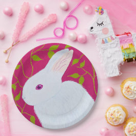 Plato De Papel conejo blanco