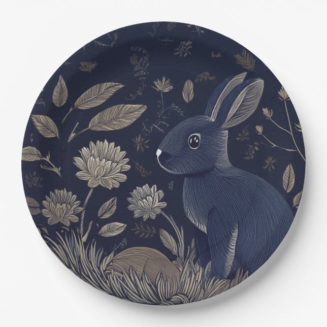 Plato De Papel Conejo caprichoso (Anverso)