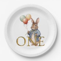Conejo con globos Cumpleaños uno primero