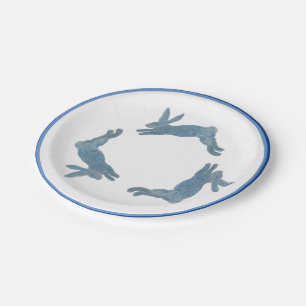 Plato De Papel Conejo conejo conejo azul-francés