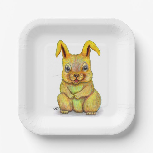 Plato De Papel Conejo de agua (Anverso)