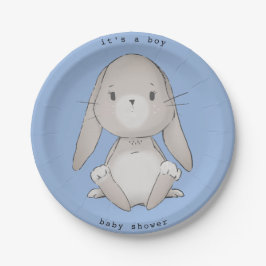 Plato De Papel conejo de bebés ducha de bebé