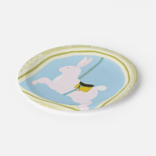 Plato De Papel Conejo de carrusel por June Erica Vess