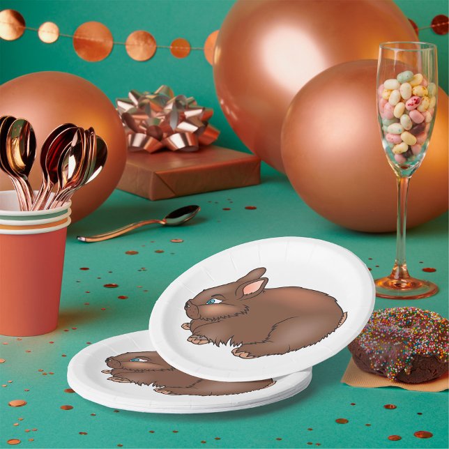 Plato De Papel Conejo de conejo pardo (Subido por el creador)