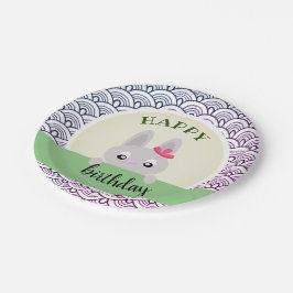 Plato De Papel Conejo de cumpleaños feliz (animales), garabato
