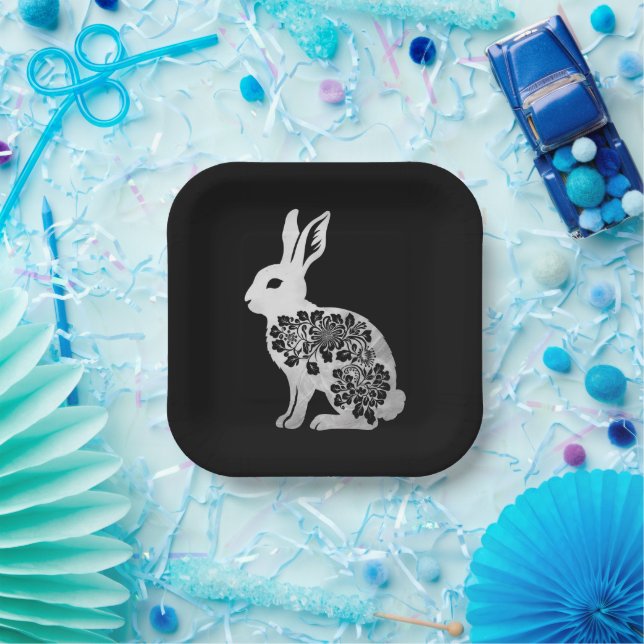 Plato De Papel Conejo de Pascua (Fiesta)