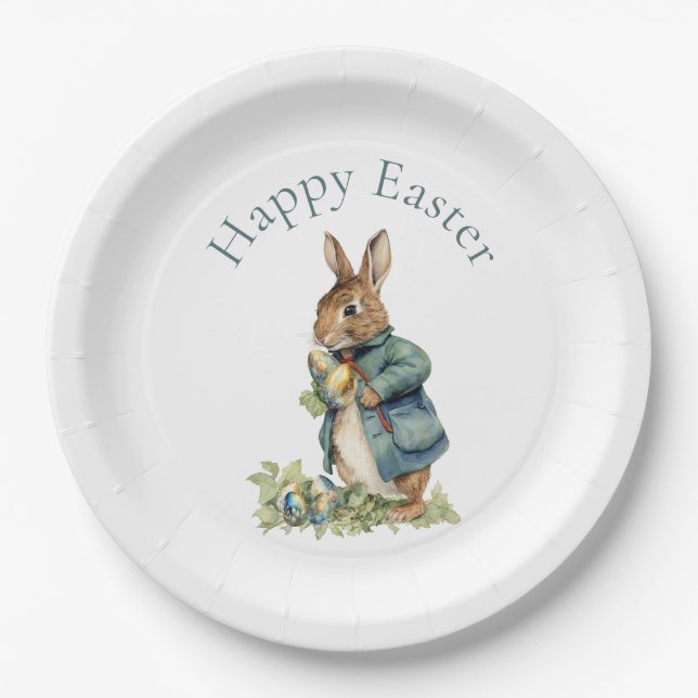 Plato De Papel conejo de Pascua (Anverso)