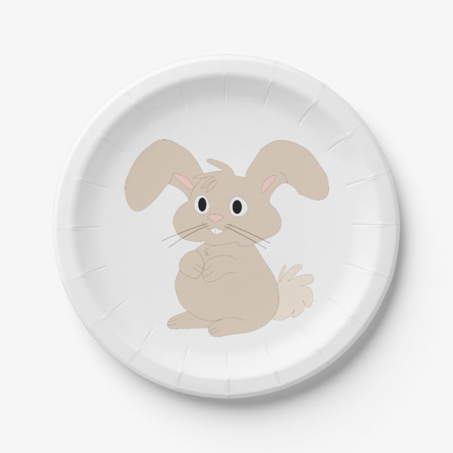 Plato De Papel Conejo de Pascua (Anverso)